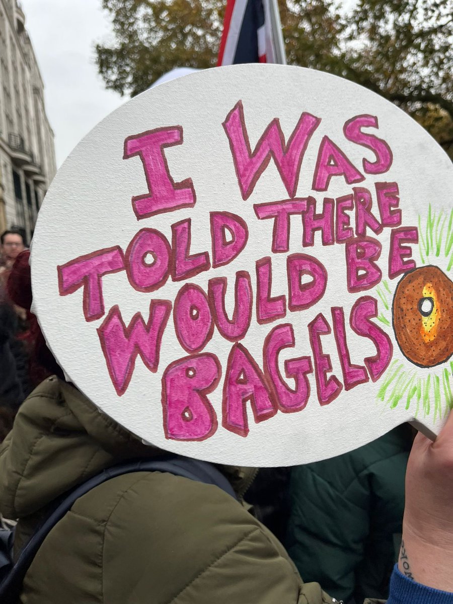 nice_cuppa's tweet photo. Couple of good signs from today’s #MarchAgainstAntisemitism https://t.co/wkkIUPcQsX