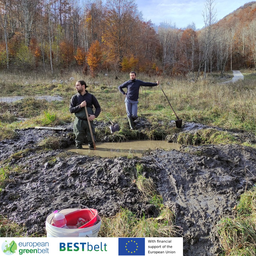 ReteItalia_EGB's tweet photo. In the last cold autumn days #RIEGB and WR members worked hard on the #BESTbelt #EUproject to free Lusevera ponds from excess soil and vegetation, and restore #pondlife #habitat. It has been hard work, but we look forward to seeing the results in the spring! https://t.co/MoxfsmeQ73