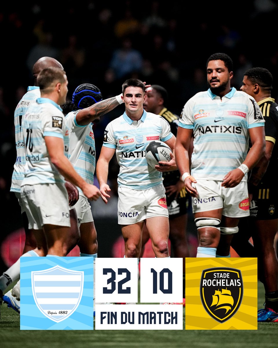 racing92's tweet photo. 🎉 𝕗𝕥' #R92SR

FIN DU MATCH ET 𝕍𝕀ℂℂ𝕋𝕋𝕆𝕀𝕀𝕀𝕀𝕀ℝℝℝℝ𝔼𝔼𝔼𝔼𝔼𝔼𝔼𝔼 des Ciel et Blanc ! 🔥

Rendez-vous le 10 décembre pour le retour de la @ChampionsCup  ➡️ https://t.co/TBfTVRSUEk

💙🤍 32 - 10 ⛵️

#RacingFamily https://t.co/uEtcIWQn6l