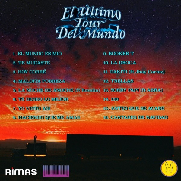 Hoy cumple 3 años "El Ultimo Tour Del Mundo" de Bad Bunny su tercer disco en solitario📀

track favorito⬇️