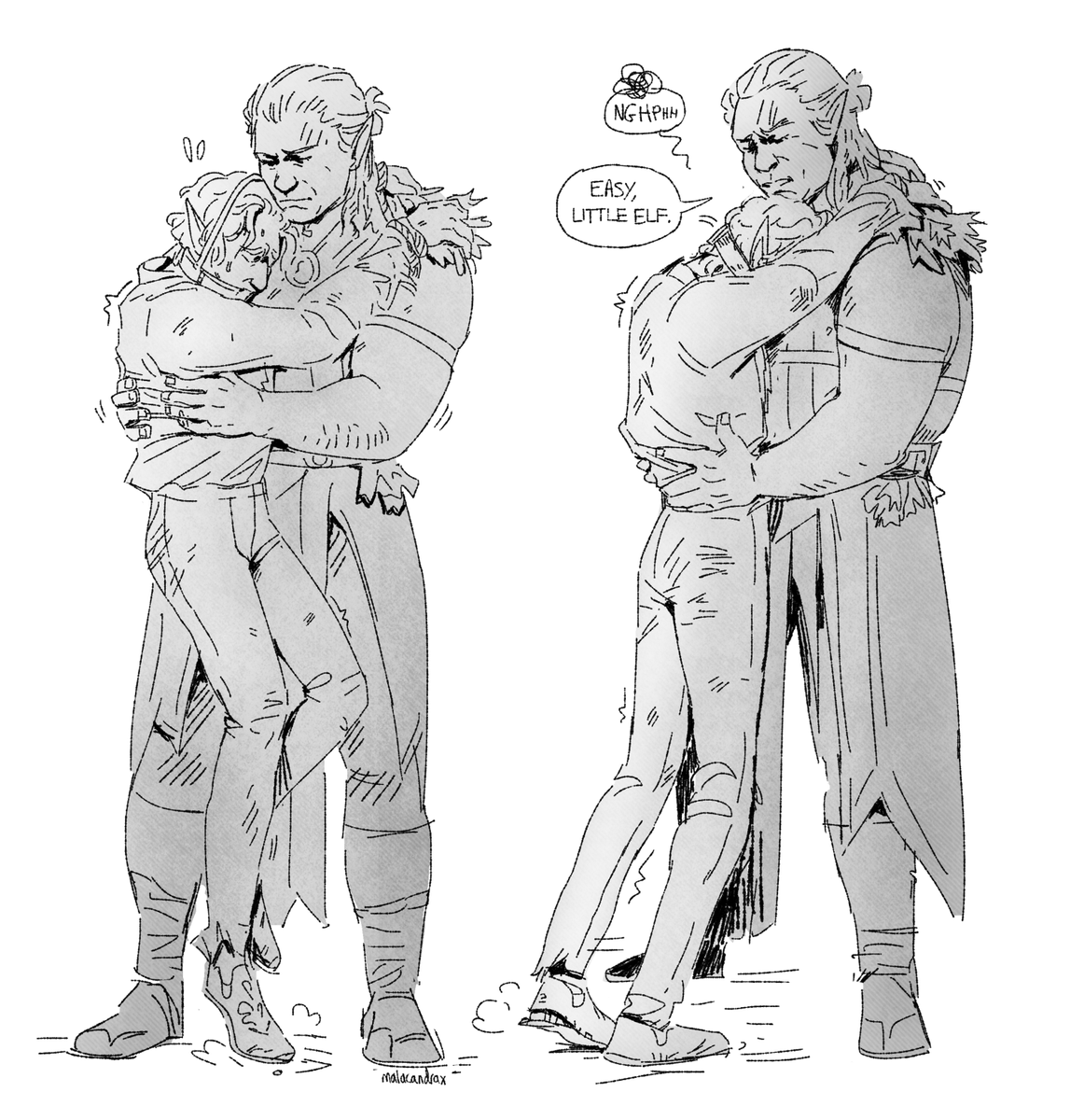 Malacandrax's tweet photo. Fanart for perceived impressions, which has so many tender moments I could hardly choose, I love it a great deal! [see reply for fic] #halstarion #bloodbear #halsin 
#Astarion https://t.co/5f75AaSnCV