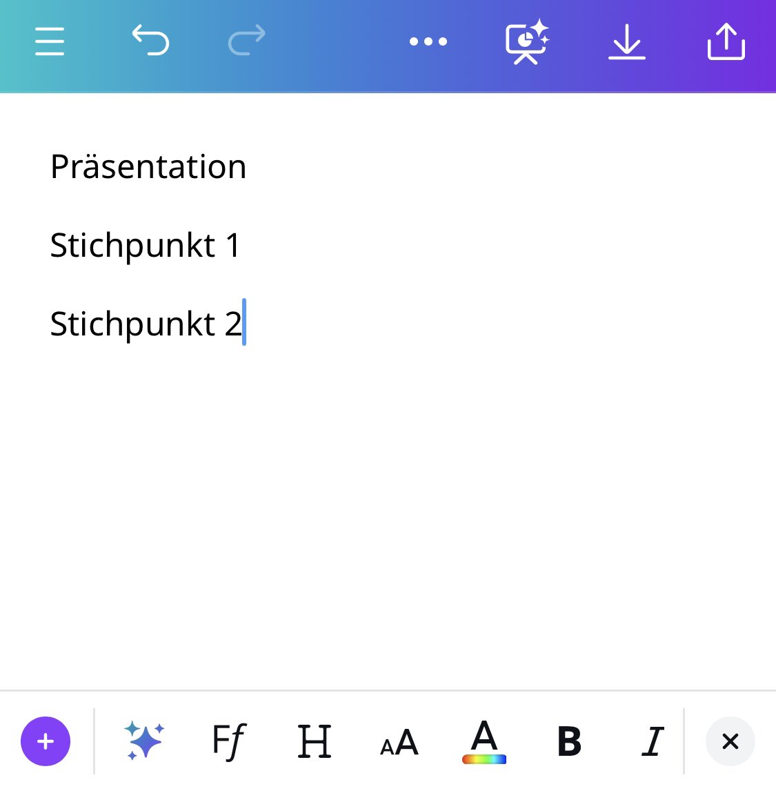MrsButscher's tweet photo. @an_annago @Team_Forrester @canva Magic 🌟💫✨Text in das Feld eingeben. Design auswählen. Canva macht eine Präsentation daraus. 

Arbeitsblatt noch nicht getestet. https://t.co/XNehashYb2