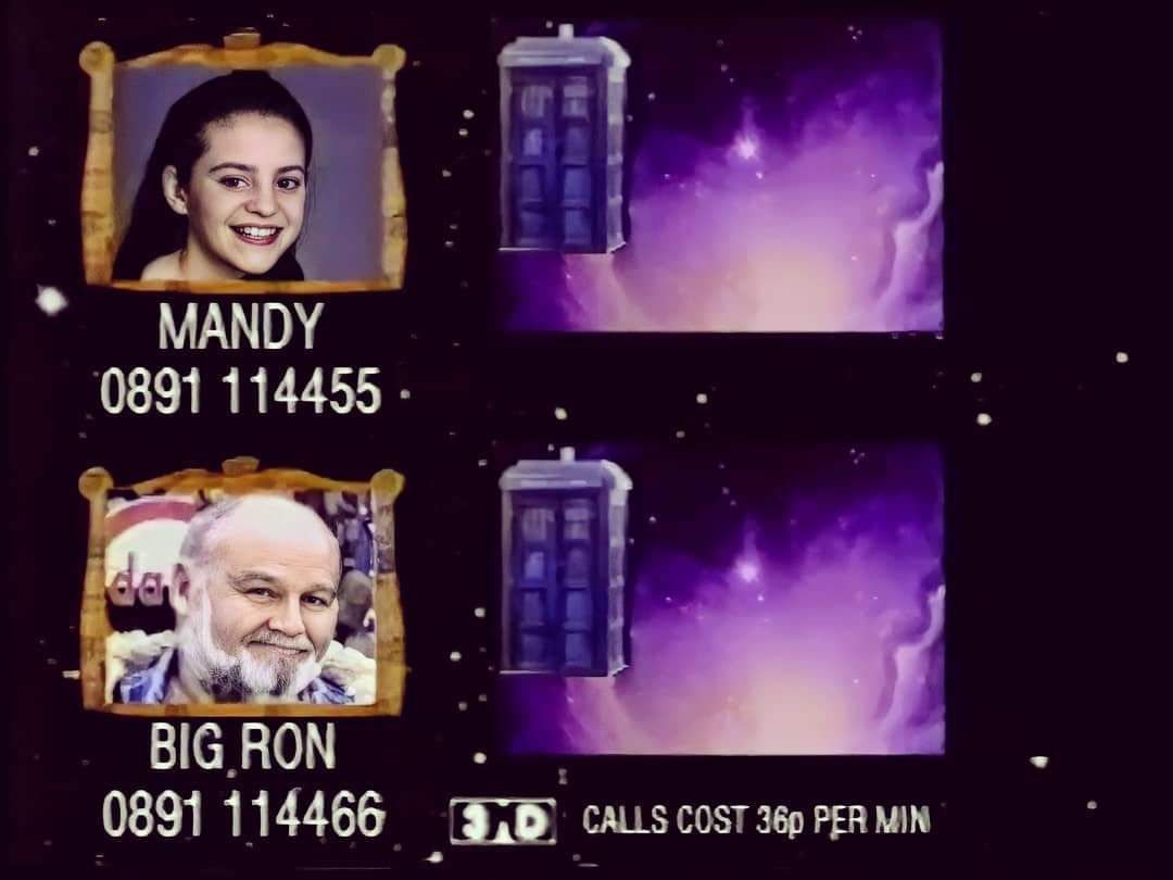 If you live in 1993, and you're watching #ChildrenInNeed, don't forget to vote on whether you'd like #Mandy to help the Doctor, or #BigRon. And find out the result in #NoelsHouseParty on tomorrow night. 📺 #DoctorWho #DimensionsInTime