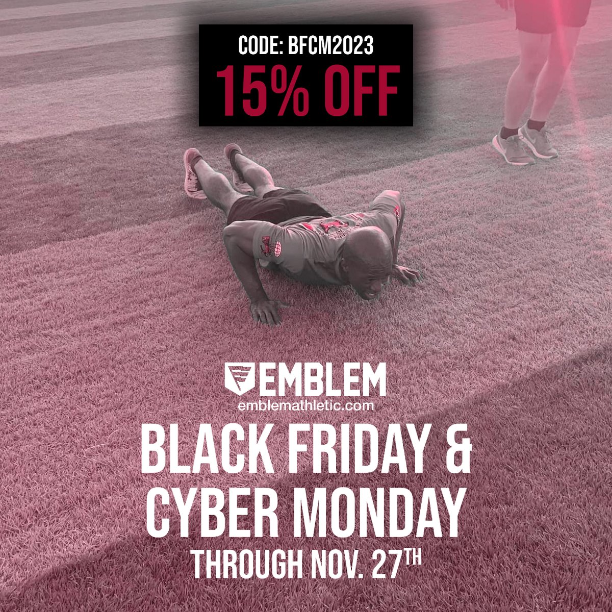 EmblemAthletic's tweet image. Give the gift of excellence! Shop now and save 15% on Emblem gear. Enter code BFCM2023 at checkout. Cheers to elevated performance! #madeinamerica #builtforservice #blackfridaydeals
