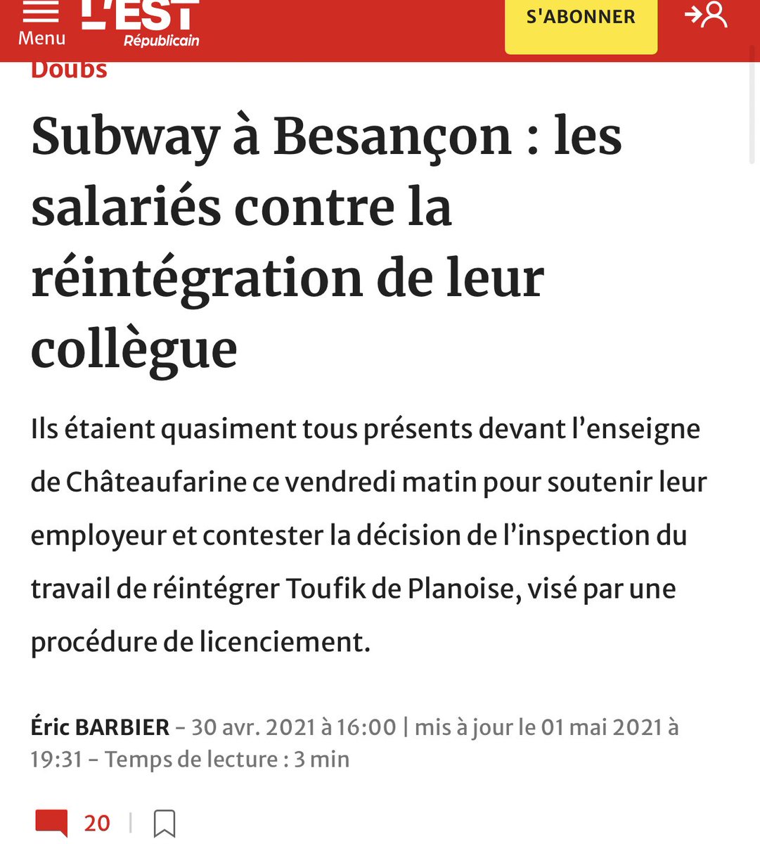 L’homme qui arrache les affiches de Thomas sur cette vidéo s’appelle Paul Guardado alias Toufik. 
Il est tellement odieux que ses collègues de travail ont fait grève pour qu’il dégage quand il bossait a Subway #Besançon. 
x.com/enfantdefrance…