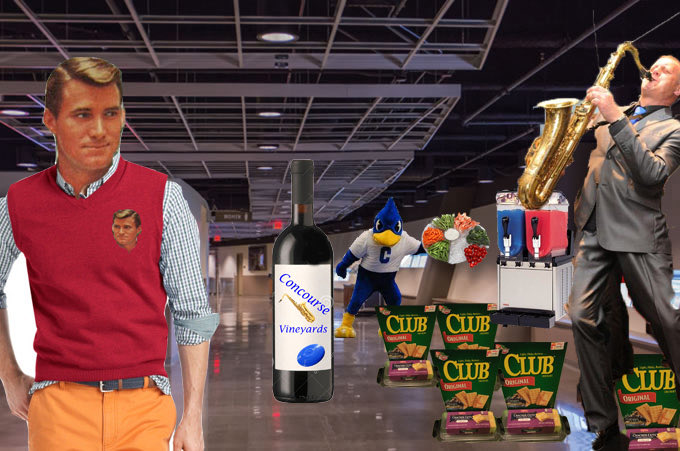 Early PBA Concourse access has been granted to get ready for any #Jayskers coming down from Omaha. 
Since most of their time will be spent in the hallways, plenty of #smoothjazz, Cheese and Club crackers, mimosas, veggie trays &amp; Concourse Vineyard wines will be on hand. #Huskers