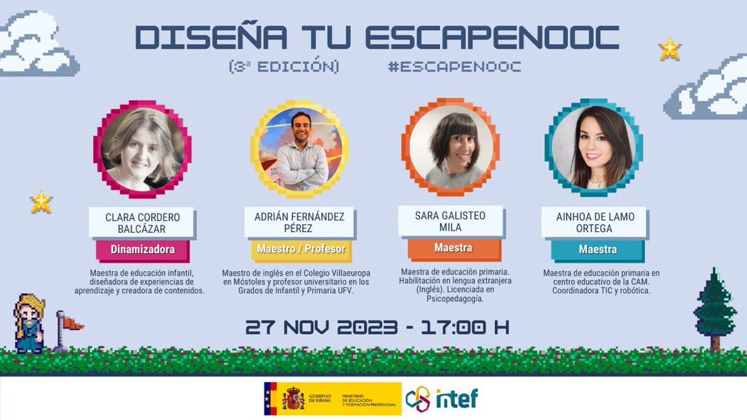 Que no se te olvide que mañana tenemos evento en directo en #EscapeNOOC con <a href="/teachermradrian/">Adrián Fernández</a> <a href="/Sarich_LU/">Sara</a> y Ainhoa de Lamo