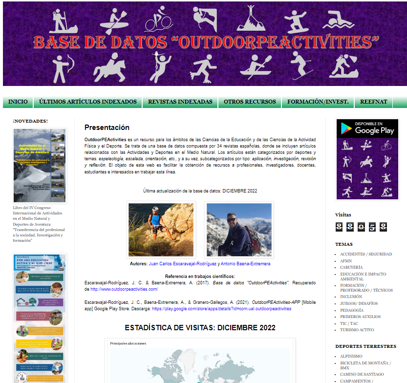 ¡¡¡Vamos a terminar el año con más de 88.000 visitas de todo el planeta EF!!!. Sin duda, una herramienta que ayuda a multitud de maestros y profesores de EF de todo el mundo. 
outdoorpeactivities.com