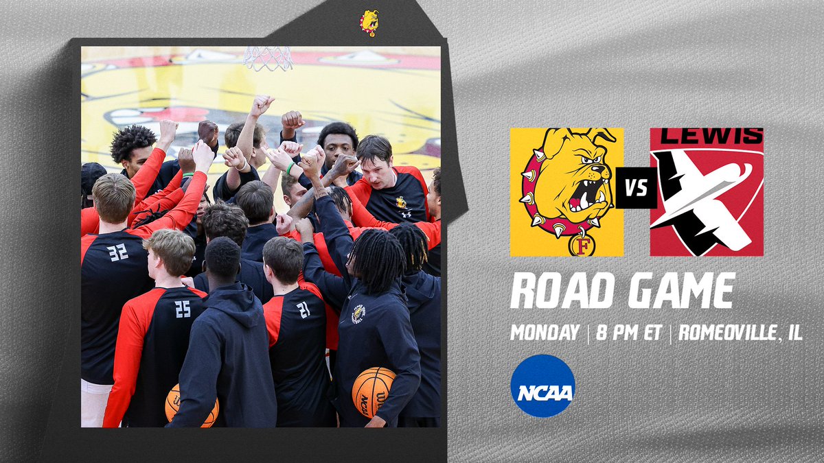 BIG MONDAY! #7 Ferris State men's basketball returns from the Thanksgiving holiday with a big regional matchup at Lewis on Monday night! Go Dawgs! bit.ly/49LM5pk @FerrisMBBALL