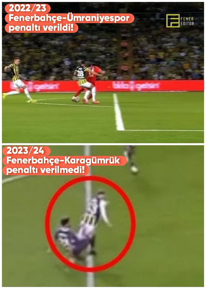 Fenerbahçe aleyhine olunca çizginin 2 metre dışında olsa bile penaltı VAR! Fenerbahçe lehine olunca çizginin üzerinde olsa bile penaltı YOK!