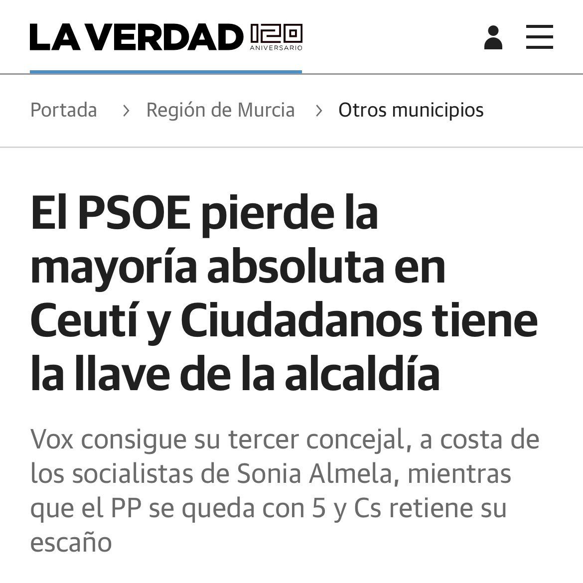 Carlos Pérez-Nievas (@cpereznievas) on Twitter photo Enhorabuena @mangelesmarti por tu resultado, es también la mejor noticia para los vecinos de #Ceutí.
El gobierno municipal dependerá de <a href="/CsCeuti/">Ciudadanos Ceutí</a> y será moderado y de centro.
📲laverdad.es/murcia/otros-m… Enhorabuena @mangelesmarti por tu resultado, es también la mejor noticia para los vecinos de #Ceutí.
El gobierno municipal dependerá de <a href="/CsCeuti/">Ciudadanos Ceutí</a> y será moderado y de centro.
📲laverdad.es/murcia/otros-m…