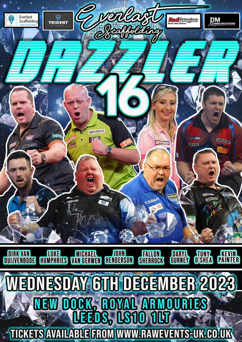 Grand Slam Grand Prix and now Players Champion but will @lukeh180 defend this one in 10 days time or will @mvg @Duivee @Superchin180 @hendo180 @OfficialKP180 @Fsherrock or Tony O'Shea be crowned Dazzler 2023 Champion a few tickets left for this top night @mcwils always delivers🎯