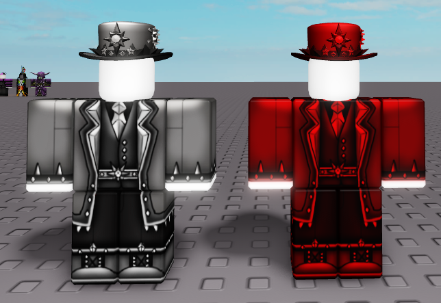 VolcanicRBLX's tweet photo. Clothing for these fancy hats! https://t.co/KFwBAsKJ1x