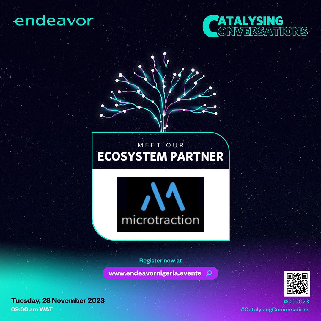EndeavorNigeria's tweet image. Happy to announce our Ecosystem Partners for #catalysingchangeweek2023 🎉🎉

Google For Startups (@googleforstartups) and Microtraction (@microtraction) and
PEVCA are our ecosystem partners for this year’s event. 

Register at endeavornigeria.events
