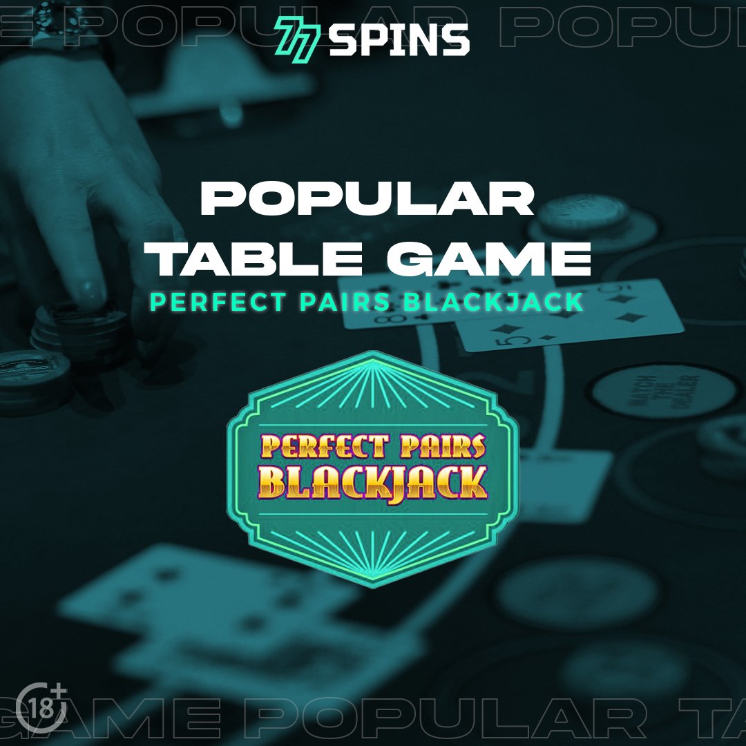 77Spins's tweet photo. Elevate your blackjack experience with "Perfect Pairs Blackjack" at 77Spins Casino! ♠️💰

Take your seat at the table and play now! 🃏

#tablegame #bet #blackjack #blackjack21 #cardgame #casino #tablegames #cardgames #casinoonline #onlinecasino #game #gaming #casinonight https://t.co/b7KNaphkbV