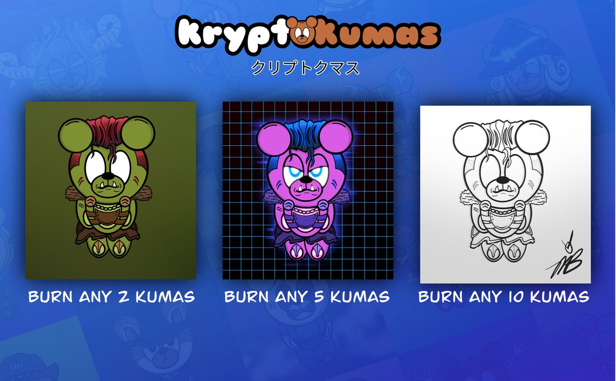 To kick off this Monday with a BANG! We are burning off Kumas!!?👀🔥

Join tomorrows burn event at 1pm EST here: neftyblocks.com/collection/kry…

Or try your chances at the #1 mint auction, LIVE NOW until the blends go live tomorrow.
wax.atomichub.io/market/auction…