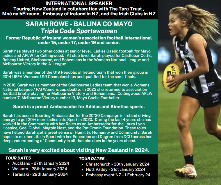 foi_nz's tweet photo. The Tara Trust in collaboration with Mná na hÉireann, Irish Clubs of NZ, and @IrelandinNZ are bringing their first international speaker to tour NZ.
See below for all the details. https://t.co/3AjYC0Cqdq