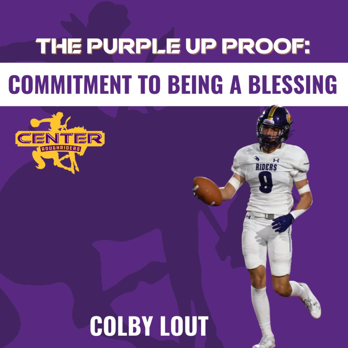 🌟The PurpleUp Proof: Commitment To Being A Blessing🌟 Colby Lout is on the football team and is a blessing to his teammates and community. Great job, Colby! #PurpleUp #BuiltByCenter