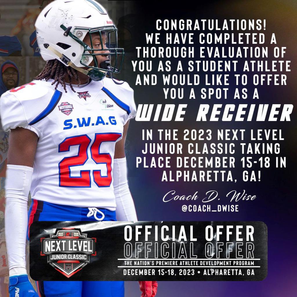 Mjš¤(mikell reddickš)āļøATH (@mikellreddick) on Twitter photo Thank you <a href="/coach_dwise/">Coach D Wise</a> for the wide receiver spot in the 2023 Next Level Junior Classic!! š„š„ Thank you <a href="/coach_dwise/">Coach D Wise</a> for the wide receiver spot in the 2023 Next Level Junior Classic!! š„š„