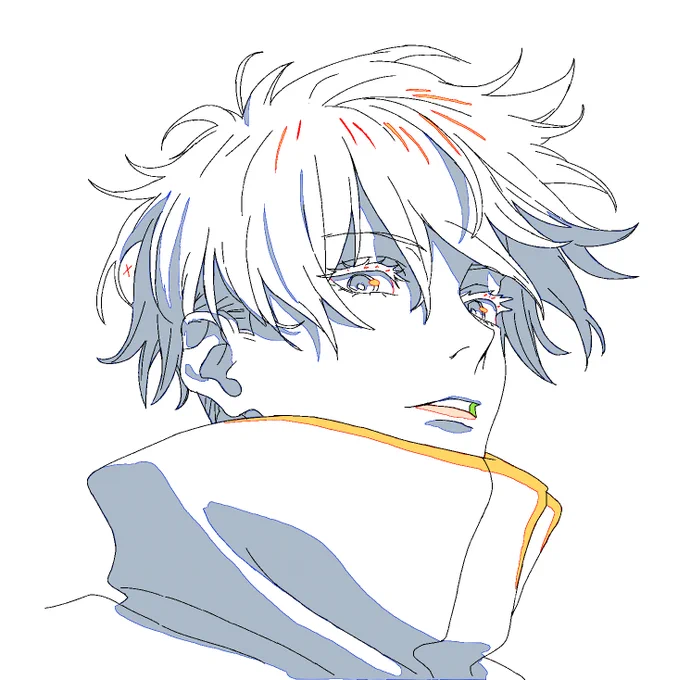 身内アニメタ数人で作業通話しててお仕事の息抜きに落書きしたごじょせんを友人が神修正入れてくれたので清書した、、、(本人掲載許可確認済み)画力パンチでボコボコにされた、、、、並べるの恥ずかしすぎる、、、、 