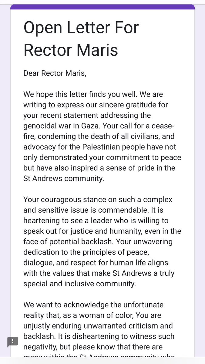 MarioIAguilar's tweet photo. My support to Stella Maris, rector of the University of St Andrews. https://t.co/mQ1BI0wJQ3