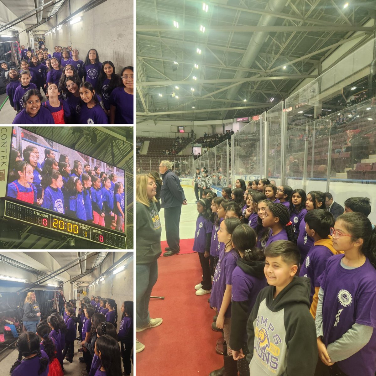 <a href="/MandelaPS/">Nelson Mandela PS</a> choir singing the anthem at the <a href="/OHLSteelheads/">Brampton Steelheads</a> game today!! Great job kids!! Thx to <a href="/artsplayter/">@artsplayter</a> for giving the kids the opportunity. 🦁🏒🎤#mandelapride