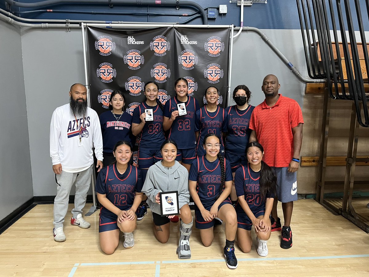 2023 Regional Rumble Girls Runner Ups Montgomery Aztecs. Coach Smith and squad.