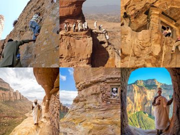 MC_Floh's tweet photo. @ronin19217435 @nascar_oz The world’s most perilous #church:
"#Abuna #Yemata #Guh"
Features:
• one of 35-odd rock-hewn churches
• reached by a steep & hazardous ascent with hand & footholds in the rock
• notable for its dome & wall paintings
Date: 5th c.
Heigth: 2,580 m
#monolithic #Ethiopia #Tigray https://t.co/nH8USdqfIE