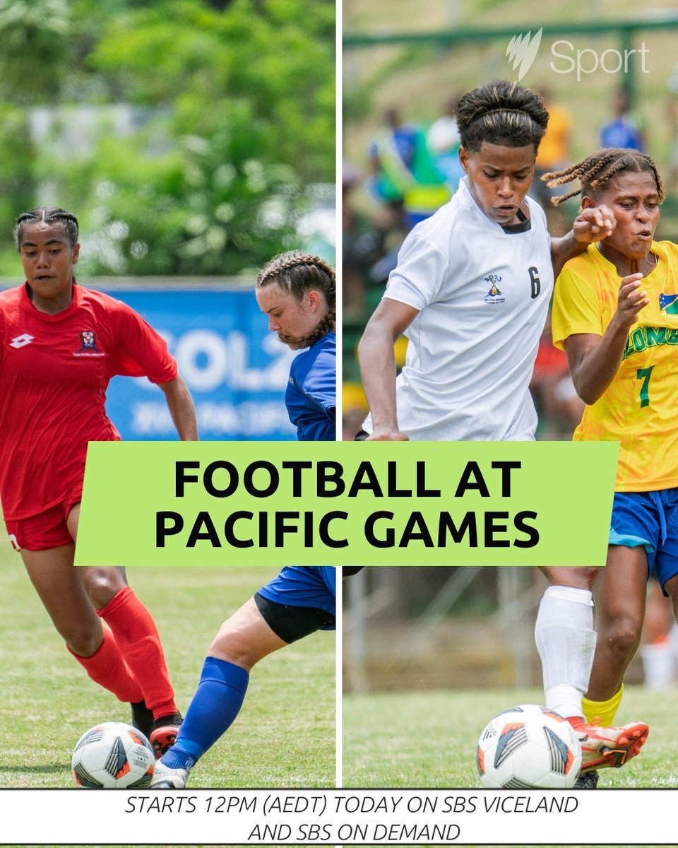 It's Football Semi-Final time at the Pacific Games this afternoon with Fiji taking on New Caledonia and Samoa against Papua New Guinea! Watch from 12pm AEDT on @sbsviceland and @sbsondemand! #sol2023