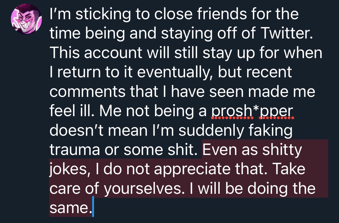 //continuation of the topic. This will be the last I have to say. Love you all. I just need to show myself some love as well, just for a little while.