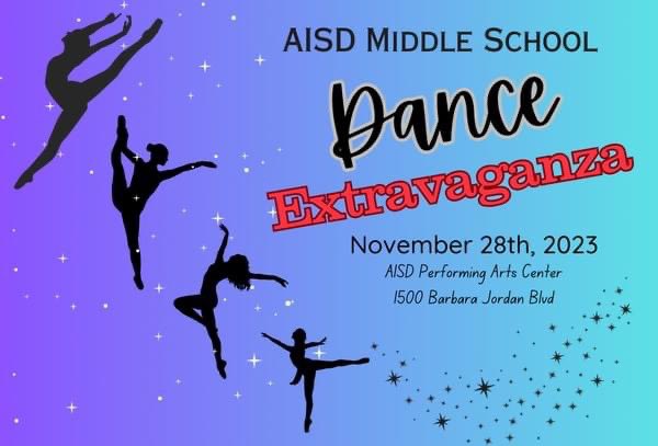 The <a href="/AustinISD/">Austin ISD</a> Middle School Dance Extravaganza is on Tuesday, November 28, at 7pm. Join us a the AISD Performing Arts Center to support the <a href="/SadlerMeansYWLA/">Sadler Means</a> dragons. Prepare to be wowed by our dancers under the direction of <a href="/BalletAfrique/">Ballet Afrique</a>’s China Smith! #aisdproud