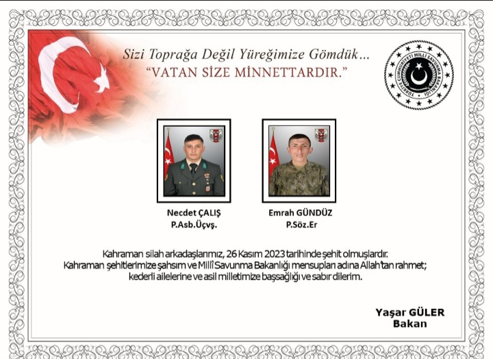 Pençe kilit bölgesinde #şehit asgerilerimize Allah'tan rahmet yakınlarına başsağlığı diler yaralı asgerilerimize acil şifalar dilerim