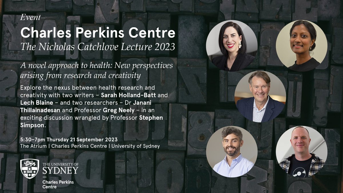 Charles Perkins Centre (@cpc_usyd) on Twitter photo Love, lost minds, & mortality — how two storytellers met two scientists, made magic, & found meaning
<a href="/the_shb/">Sarah Holland-Batt</a> + <a href="/JThillainadesan/">Janani Thillainadesan</a> + <a href="/lechblaine/">Lech Blaine</a> + <a href="/Neely_Lab/">Greg Neely</a> with <a href="/eatlikeanimals/">Prof David Raubenheimer & Prof Stephen Simpson</a> on <a href="/RadioNational/">ABC Radio National</a> ABC’s Big Ideas <a href="/natashamitchell/">Natasha Mitchell (she/her)</a>
📆 8pm Mon 27 Nov 2023
🔊 abc.net.au/listen/program… Love, lost minds, & mortality — how two storytellers met two scientists, made magic, & found meaning
<a href="/the_shb/">Sarah Holland-Batt</a> + <a href="/JThillainadesan/">Janani Thillainadesan</a> + <a href="/lechblaine/">Lech Blaine</a> + <a href="/Neely_Lab/">Greg Neely</a> with <a href="/eatlikeanimals/">Prof David Raubenheimer & Prof Stephen Simpson</a> on <a href="/RadioNational/">ABC Radio National</a> ABC’s Big Ideas <a href="/natashamitchell/">Natasha Mitchell (she/her)</a>
📆 8pm Mon 27 Nov 2023
🔊 abc.net.au/listen/program…