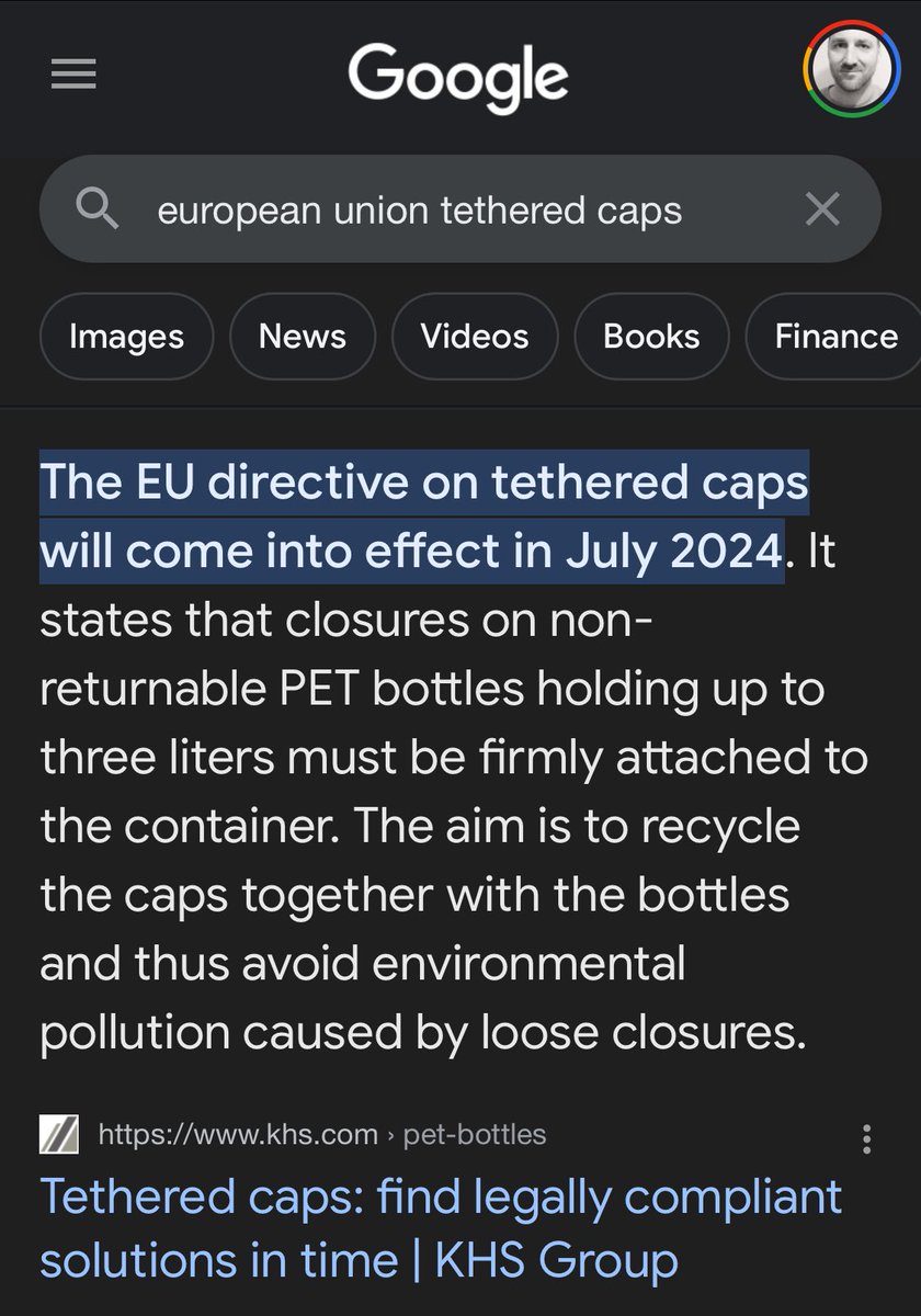 jonathanrenich's tweet photo. @reckless 8 out of 10 of my juice / beverage bottles have aligned in the past three months.

US brands wanting to sell in the EU will have to do the same (deadline July ‘24). 

The juice caps, usb-c ports, were an EU flex trial run. 

We need more of this. https://t.co/SVcQsrewfW