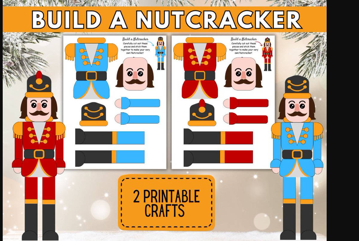 DesignGrandma's tweet photo. Excited to share the latest addition to my #etsy shop: Christmas Craft Printable Nutcracker, Nutcracker Printable Art, Build a Nutcracker, Nutcracker Craft Kit, Nutcracker Christmas Printable https://t.co/1SVDuyJXXU #christmas #kidscrafts #nutcrackerpaper #craftkit #christmascut https://t.co/atp9F04Cl1