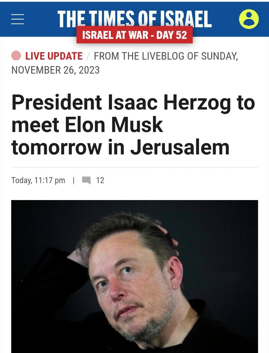 SamParkerSenate's tweet photo. 🚨 Elon Musk to meet with Israeli president Isaac Herzog tomorrow to discuss "antisemitism on X."

Looks like Elon is getting called in front of the Sanhedrin again.

Why does our Free Speech depend upon the demands of a tiny country halfway around the world? https://t.co/oyTQPSFmIf
