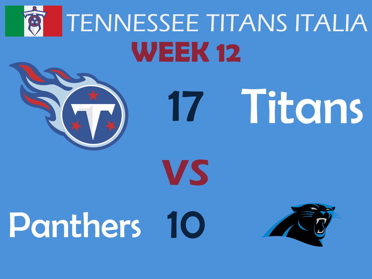 TitansIt's tweet photo. Week 12 Great W for our @Titans against Panthers #TennesseeTitans #Titans                      #GoTitans #TitanUp #NFL               #AFC #NFLItalia #TitansItalia #afcsouth #TwoToneBlue #TwoToneBluenation #afcsouth https://t.co/bmfWBxyuJK