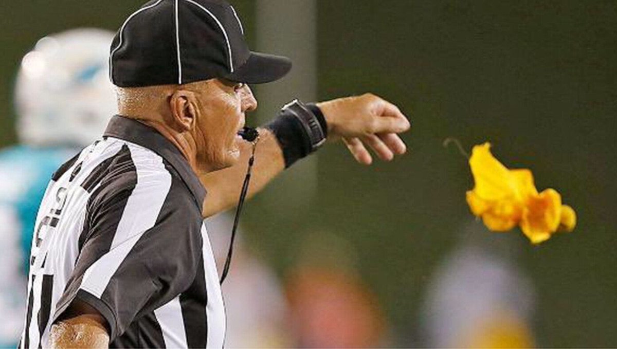 TheBabylonBee's tweet photo. NFL Ref Throws Flag After Realizing Game Becoming Interesting https://t.co/4YbMCtJyMC https://t.co/isnwt3VguS