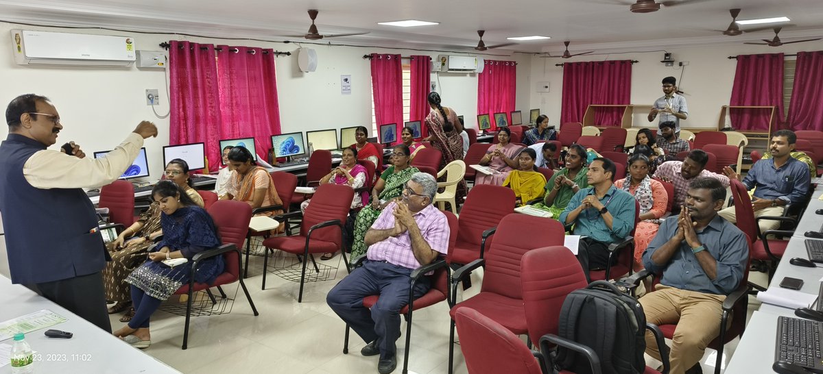 PSIT_TNAU's tweet photo. TWT#38 PS&amp;IT, AEC&amp;RI, TNAU Coimbatore - AICTE ATAL FDP on Data Science in Agriculture - Day #4 - 23 Nov 2023- Session 7 - Emotional Wellness and Stress Management - Mr. Nandakumar Gopalan, Founder, Wellness Mentor Consulting, Chennai #stressrelief #Wellness https://t.co/XYCbCJc3LF