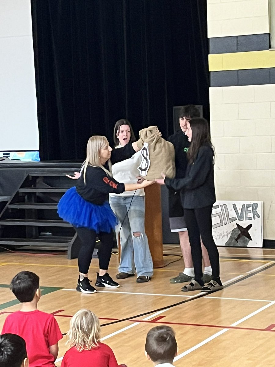 Pep Rally fun, teachers being slimed. Over $2200 donation to Kids Curing Cancer towards MRI machine at Leamington Hospital. Way to go Hornets!