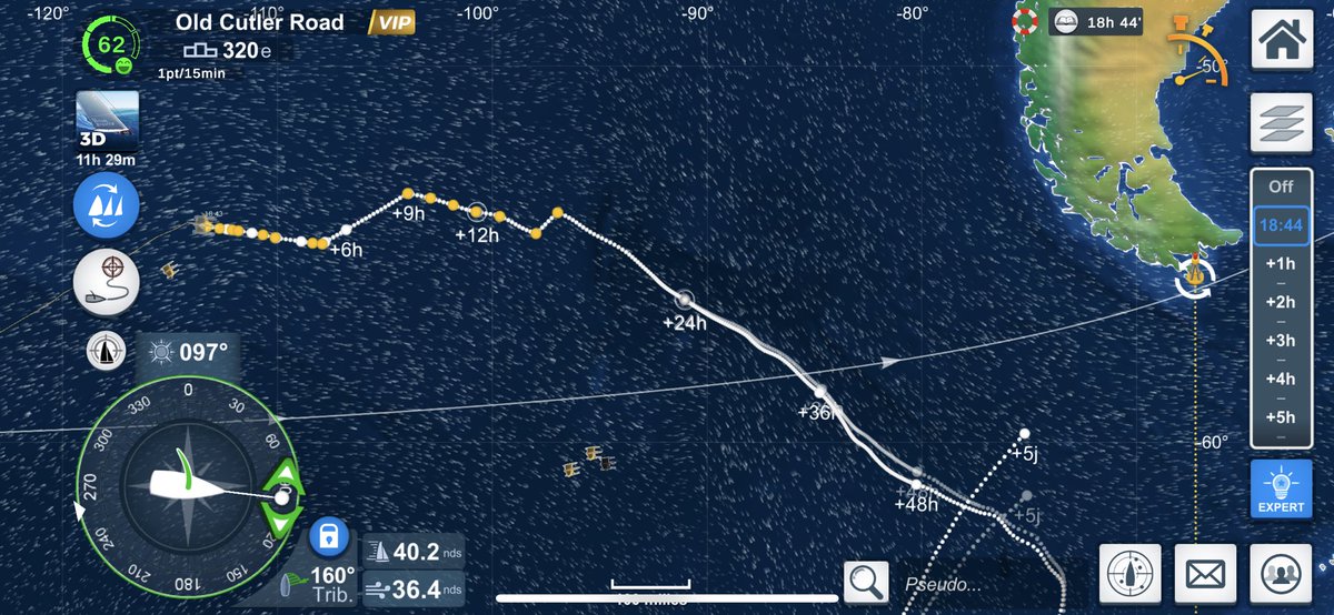 pays_qc's tweet image. 40.6 noeuds dans le Pacifique sud 🌎 sur le trophée Jules Verne!! 
#VROffshore