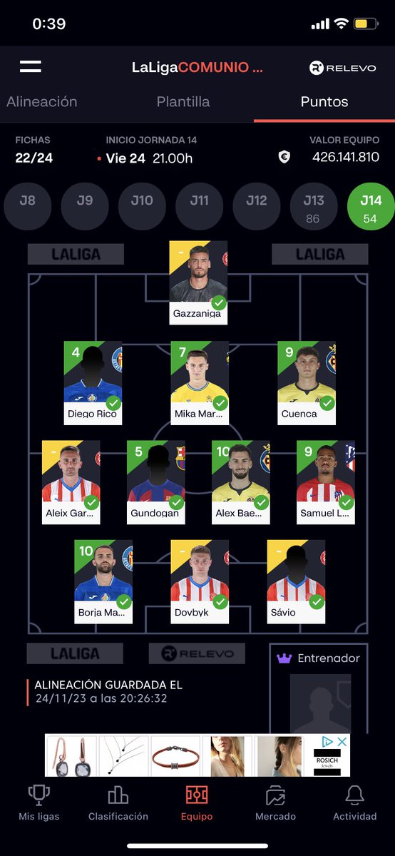 davidcortes15_'s tweet photo. @JoseCarrasco_98 Voy tan sobrado en mi liga que me he permitido dejar a Morales y Rodrygo sin alinear🙃 https://t.co/XkP2xvdrYy