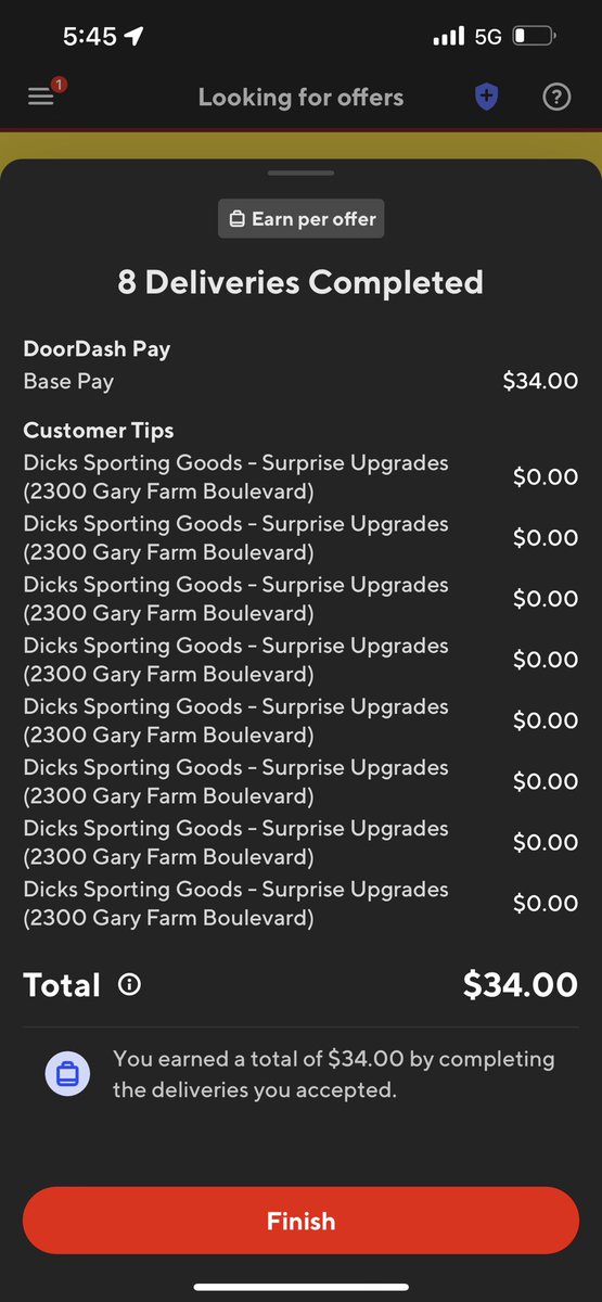 pawqours's tweet photo. @DoorDash 
I'm sure y'all get these tweets all the time but whatever agreement y'all got with @DICKS really should include tiping on their site, half  these addresses were dreadful, and insulting to carry a GOAL to a rich person https://t.co/genzLjE4S3