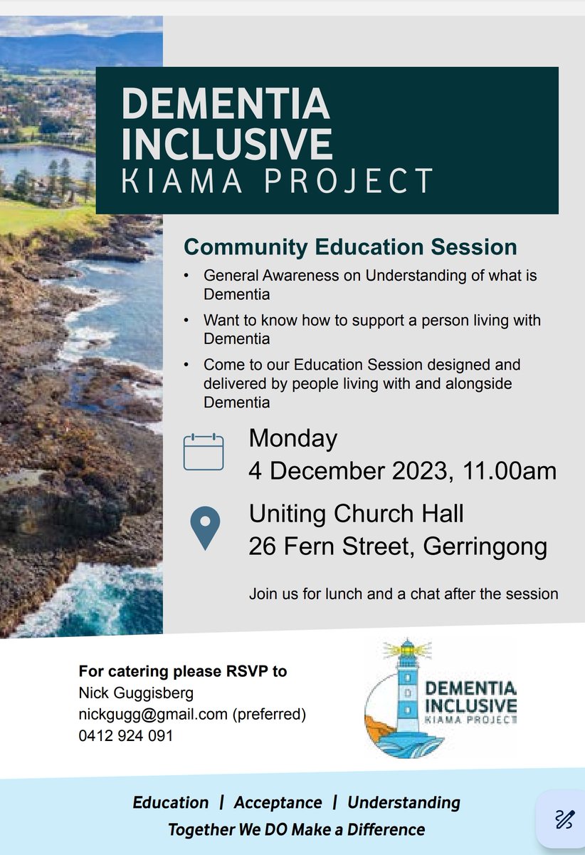 YODsupporter's tweet photo. We're doing it again.
#DementiaInclusiveKiamaProject #DIKP https://t.co/rJVkW4FuoX