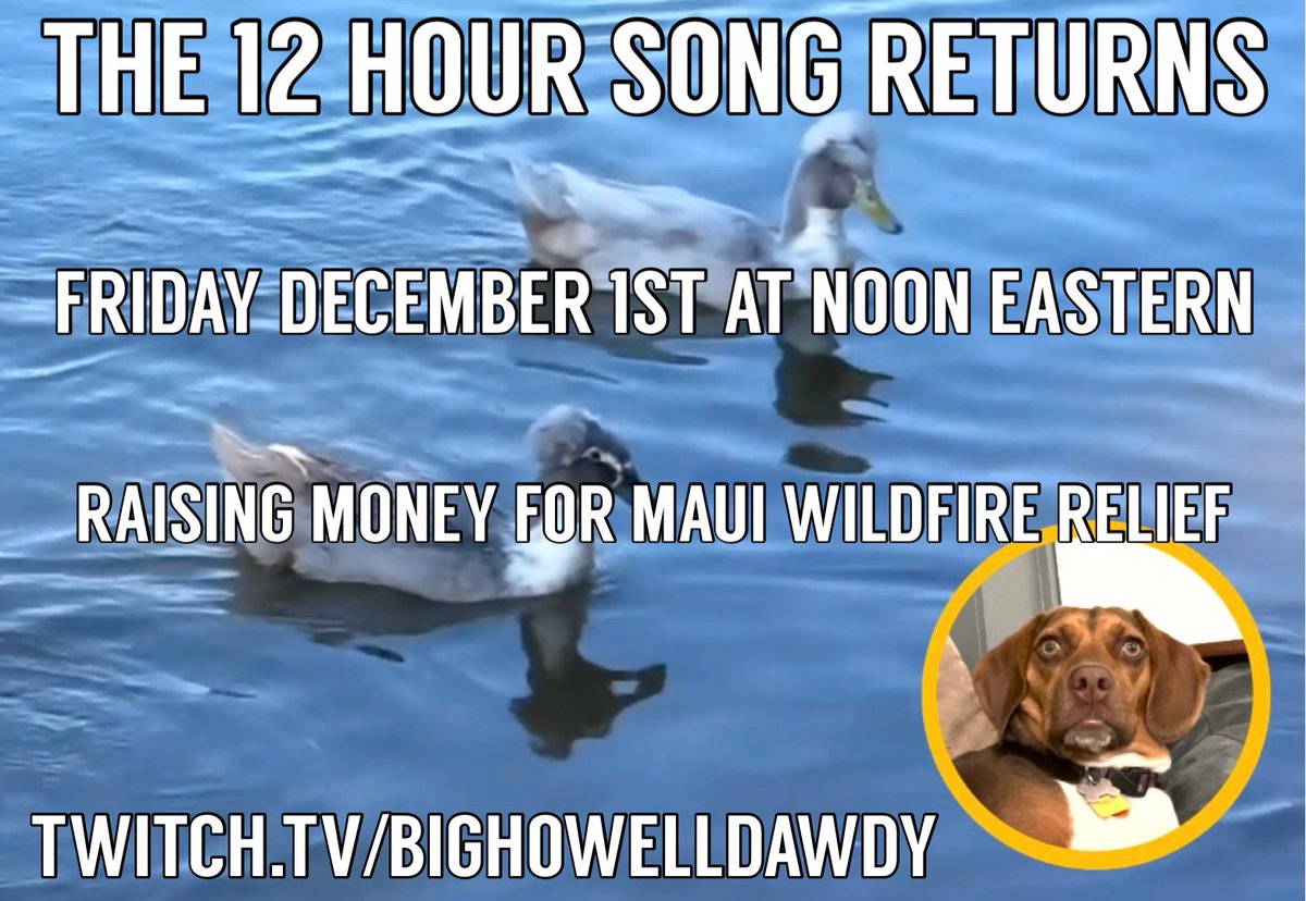 This Friday, December 1st, we are going to write & record a brand new song live on stream in 12 hours to raise money for relief efforts in Maui. Donate to contribute words, phrases, sounds, & more to the song. Plus special guests & there will be a grand finale giveaway as well!