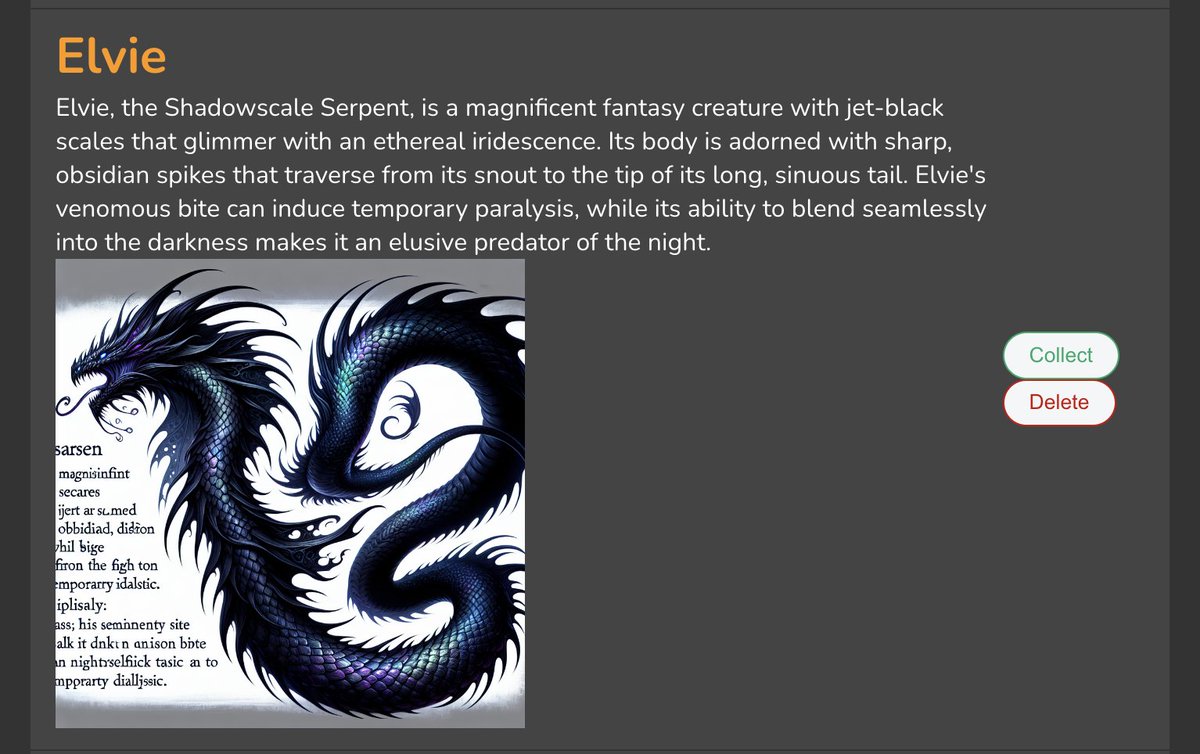 thesewhocan's tweet photo. Changed my React todo app into a Pokemon-style pet generator!
Used the OpenAI API to generate a description of the pet, then used that description to generate an image in DALL-E
Thanks to @ibrahima92_ and @freecodecamp for the todo tutorial!
#WomenWhoCode #LearningReact #MERNing https://t.co/JU7wTtjoDD