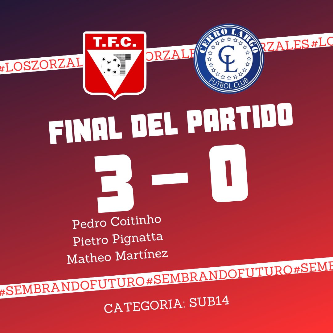 𝓛𝓸𝓼 𝓩𝓸𝓻𝔃𝓪𝓵𝓮𝓼 𝓢𝓾𝓫14

Fue final hoy en la tarde en el último encuentro en la ciudad de Melo. Con victoria para #LosZorzales Sub14😎 

#SembrandoFuturo🌱