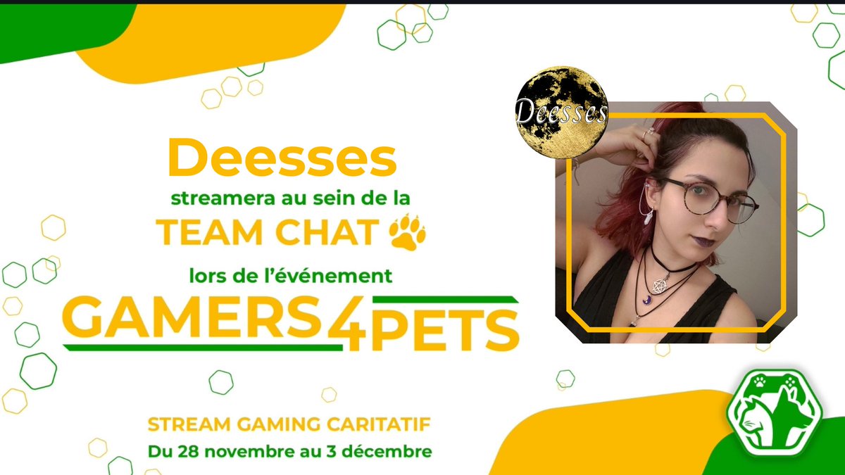 deesses_twitch's tweet photo. Petite présentation faite pour l'événement caritatif du 28/11 au 3/12 avec @gamers4pets !
Pour la défense des animaux !
#Animal #defenseanimal #causeanimal #TwitchStreamers #twitchgirls #twitch #twitchstream #eventcaritatif #twitchaffiliate https://t.co/6GW8hVFF0U