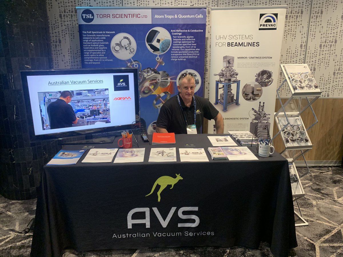 ServicesVacuum's tweet photo. Great to be at the @ANSTO users meeting pop by and say hi @ServicesVacuum @Kunnykun #ansto #nuclear #beamlines #xps #powderdiffraction #uhv #organics #nanotechnology #sydney #Australia #synchrotron #csiro #ansto #aum23 https://t.co/c3WZnzlWMj
