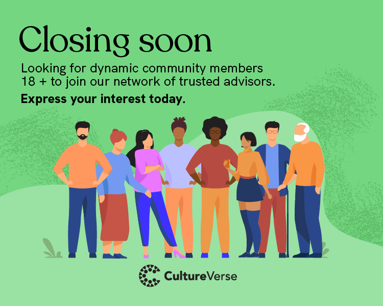 CultureVerse's tweet photo. 📣 Final call 📣

Express your interest to join our Multicultural Advisory Panel or Youth Multicultural Advisory Panel as an advisor.

Collaborate with us on campaigns that make a difference: https://t.co/oQvTAnJZk1

Submissions close 1 Dec 2023. https://t.co/wIuOR3q64y